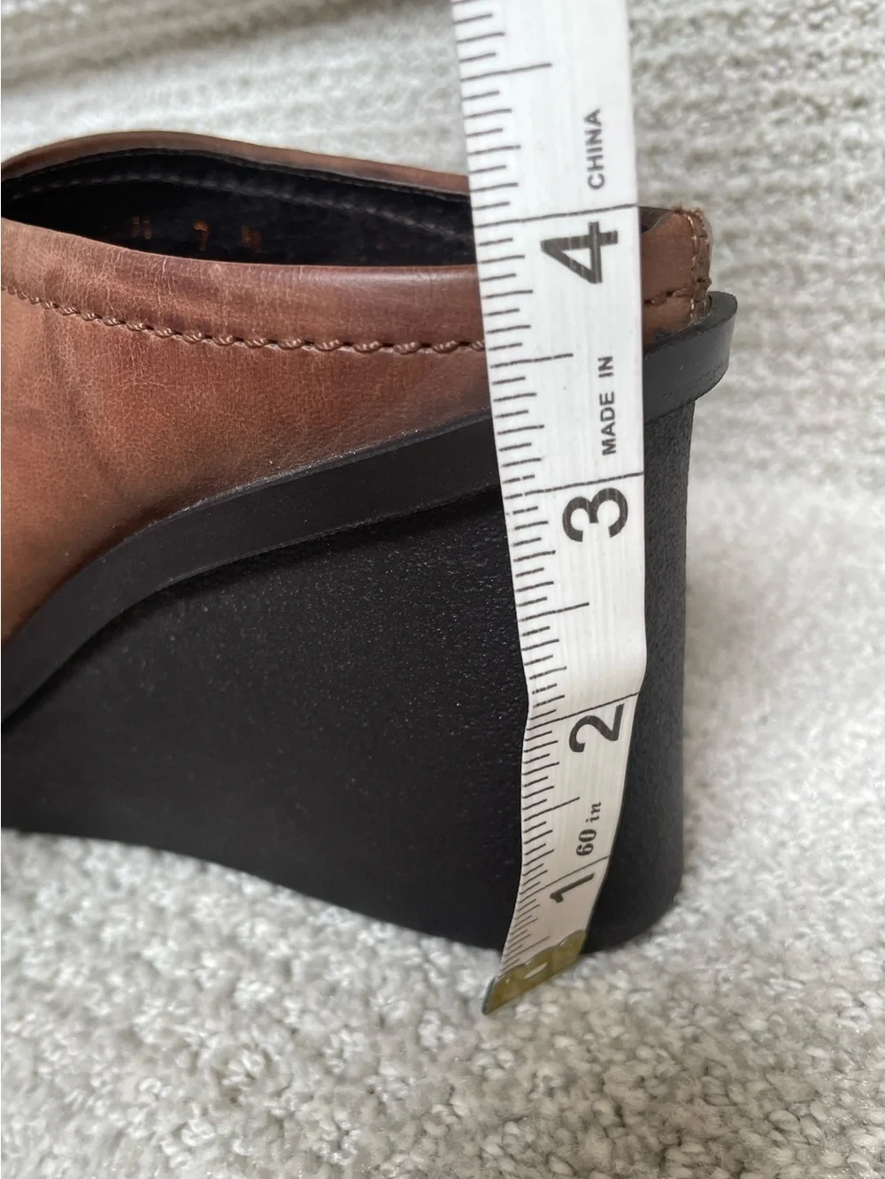 Donald J Pliner Brown Leather Slip On Wedge Shoes Casual Western Made in Italy